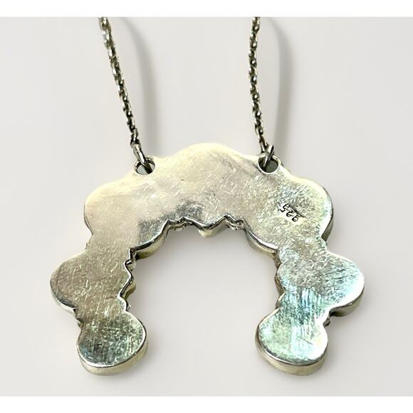 Native American Navajo Handmade Sterling Silver Turquoise Naja Necklace 21” NEW - Picture 11 of 16